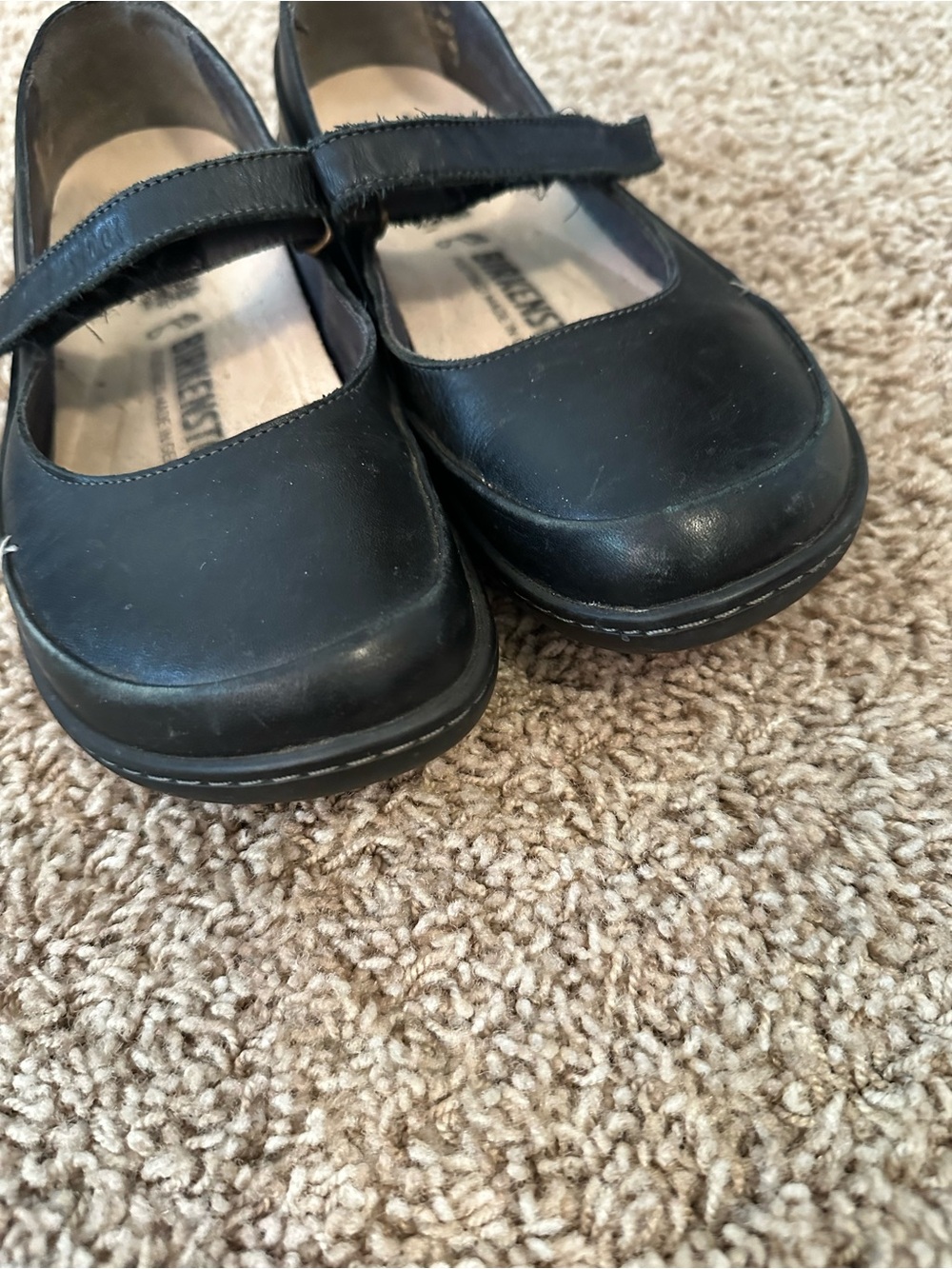 Birkenstock Black Leather Mary Jane Shoes Boho leather adjustable 38 - Picture 3 of 6